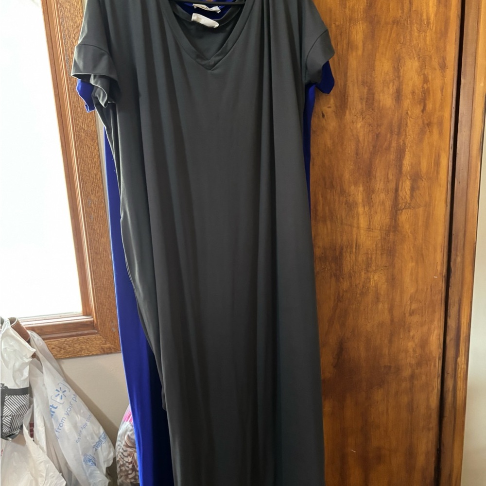 Gray Maxi Dress with pockets
